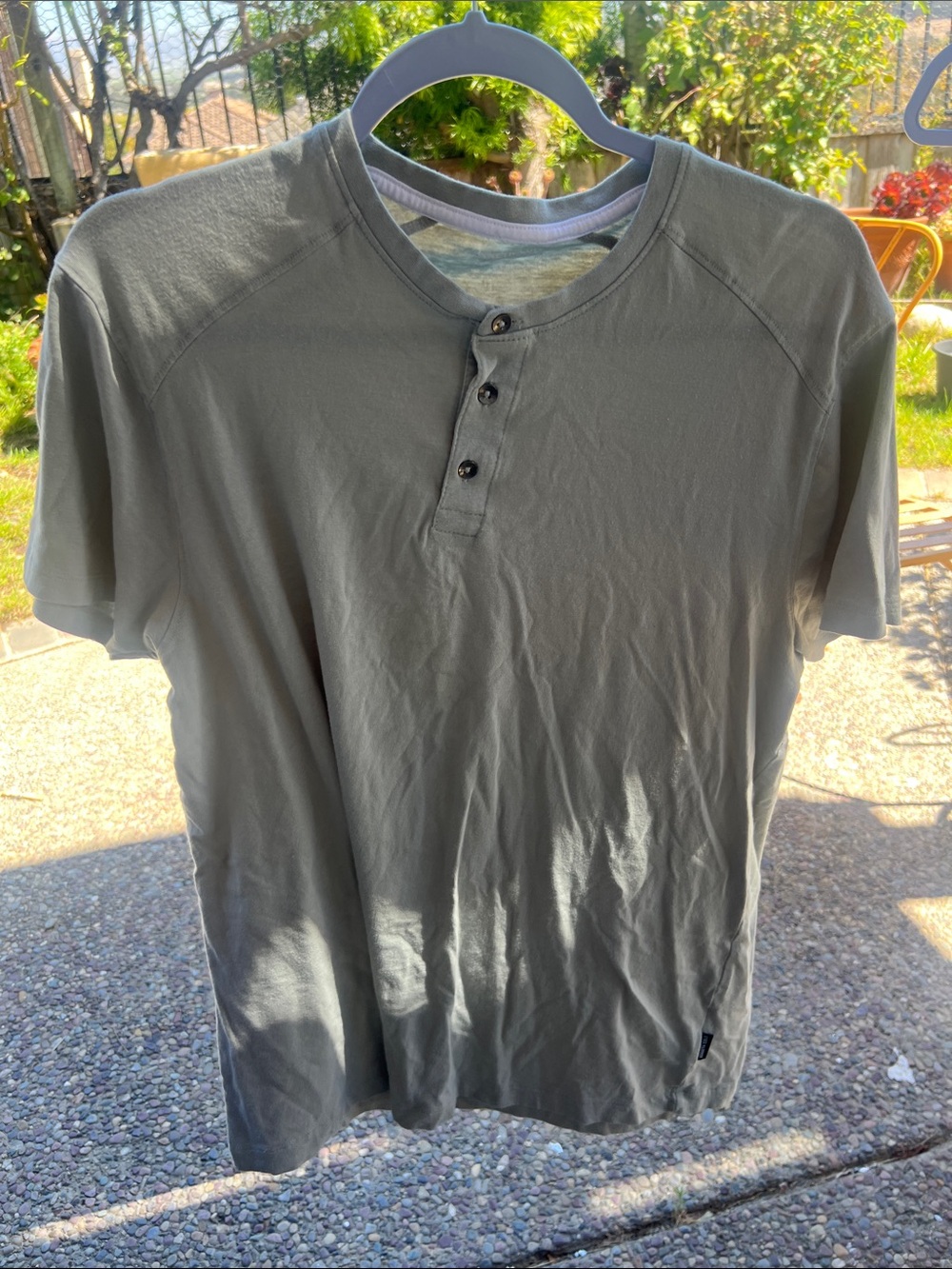 Kenneth Cole Short Sleeve Henley Tee - Olive Green